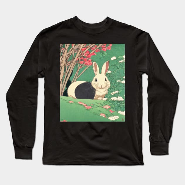 Dutch Rabbit is Just So Cute Piebald Animal Long Sleeve T-Shirt by wigobun